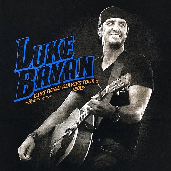Gildan Luke Bryan Country Music Star Dirt Road Diaries Tour 2013 Concert T-Shirt - Picture 3 of 6